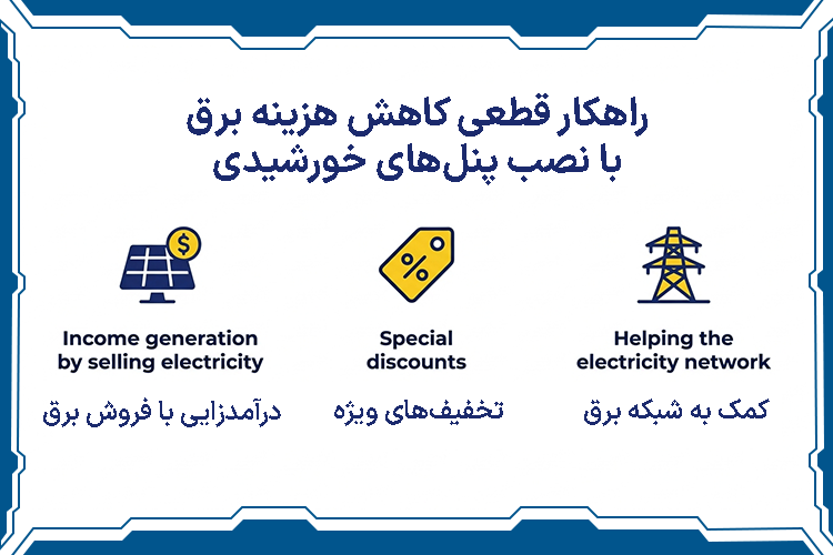 راهکار قطعی کاهش هزینه برق با نصب پنل&zwnj;های خورشیدی